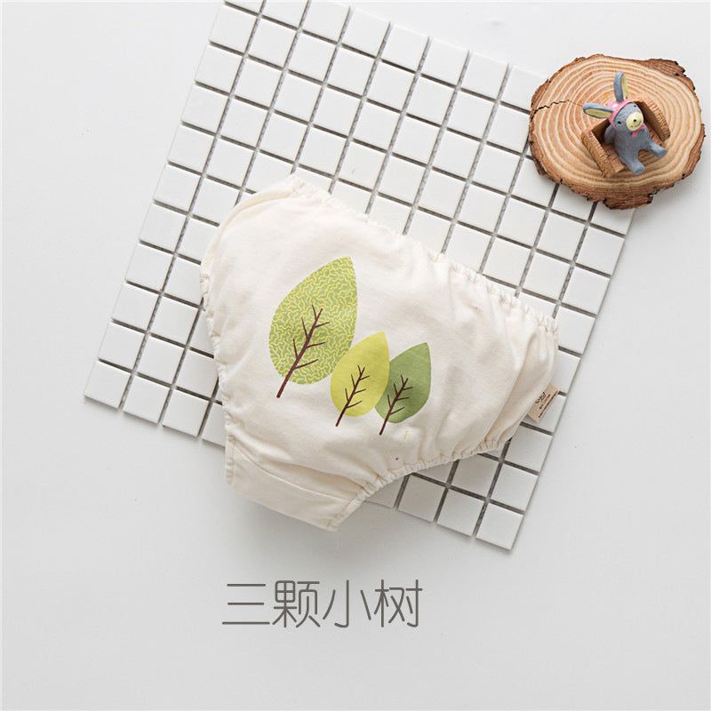 MyKids-Usa Baby Boy And Girl Cartoon Print Pattern Cotton Triangle Underwear