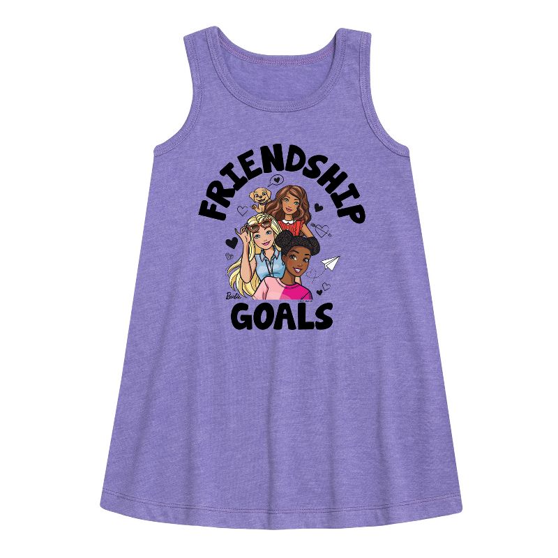 فستان باربي - أهداف الصداقة - بدون أكمام - للبنات