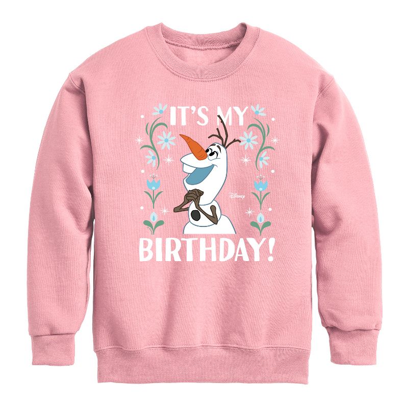 Boys' - Disney - Olaf It's My Birthday Graphic Long Sleeve Fleece Sweatshirt