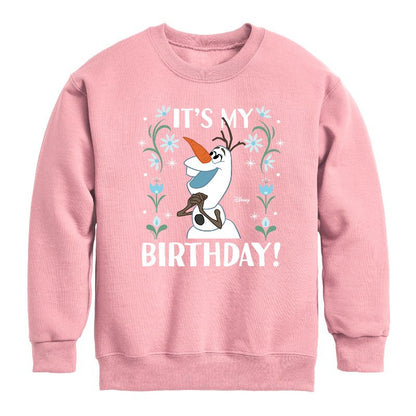 Boys' - Disney - Olaf It's My Birthday Graphic Long Sleeve Fleece Sweatshirt
