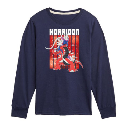 تي شيرت جرافيكي بأكمام طويلة من بوكيمون - كورايدون ليجند للأولاد