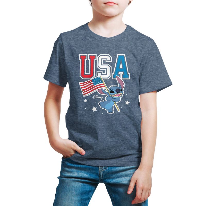 Boys' - Lilo and Stitch - USA Stitch Short Sleeve Graphic T-Shirt