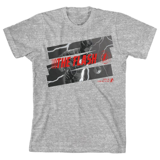 تي شيرت جرافيكي للشباب باللون الرمادي الفاتح من فيلم The Flash Running in Lightning