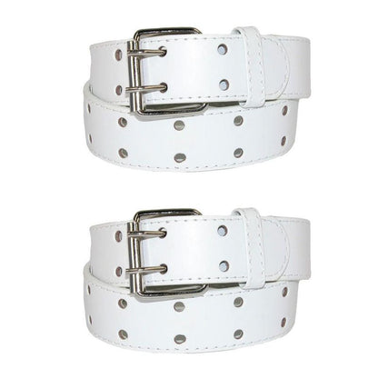 CTM Kids' Leather Two Hole Jean Belt (Pack of 2)