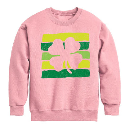 Boys' - Instant Message - St. Patrick's Day Outlined Shamrock Graphic Long Sleeve Fleece Sweatshirt