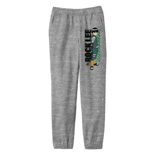 بنطال رياضي رياضي كلاسيكي من Naruto Rock Lee Stance Mode Youth Athletic Heather Grey Graphic