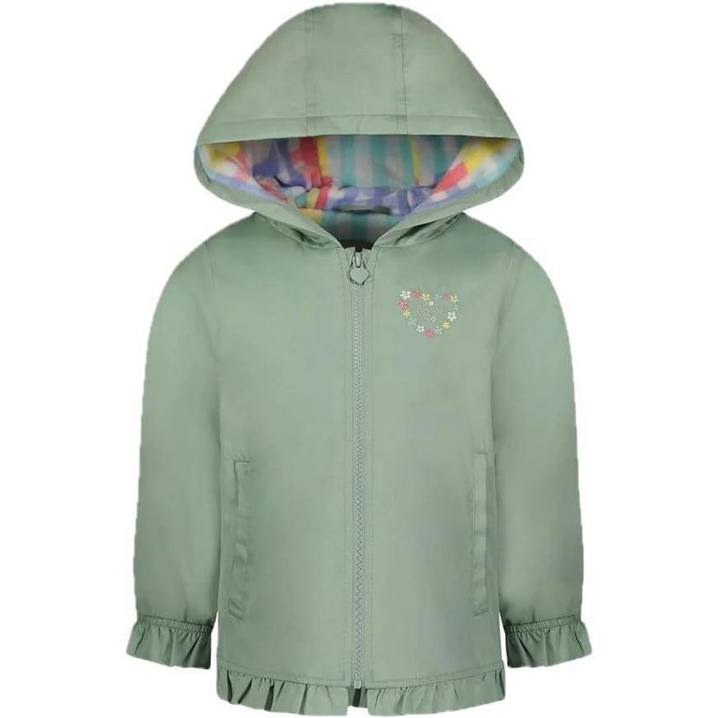 LONDON FOG Girls Lightweight Fleece Lined Hooded Spring Jacket