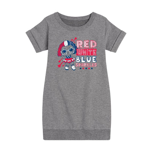 Girls' - LOL Surprise! - 4th of July Graphic Short Sleeve Fleece Dress