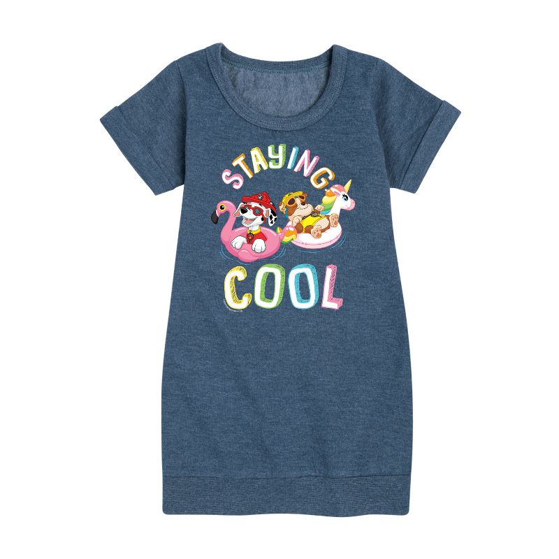 Girls' - Paw Patrol - Staying Cool Graphic Short Sleeve Fleece Dress