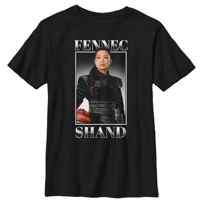 Boy's Star Wars The Mandalorian Fennec Shand Portrait T-Shirt