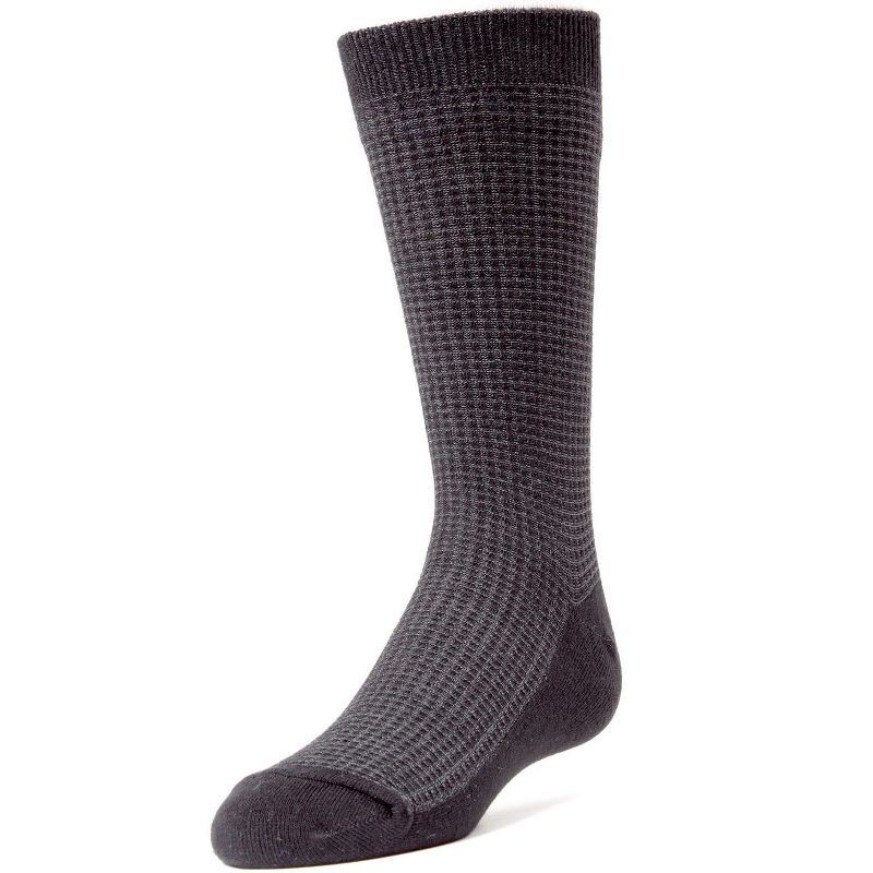 Memoi Diamond Textured Boys Cotton Rich Dress Crew Socks