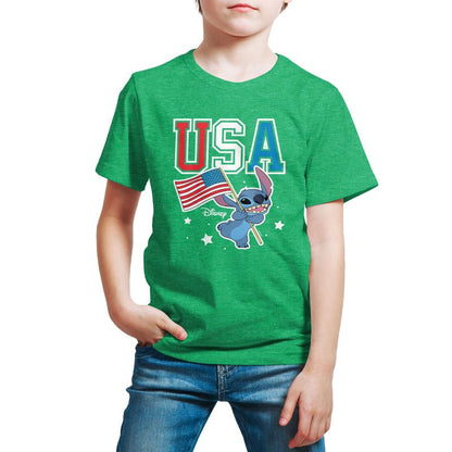 Boys' - Lilo and Stitch - USA Stitch Short Sleeve Graphic T-Shirt