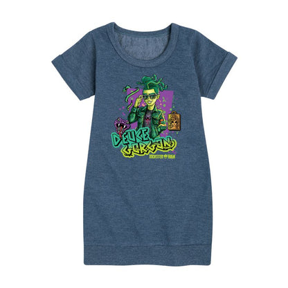 Girls' - Mattel - Deuce Gorgon Snake Venom Graphic Short Sleeve Fleece Dress