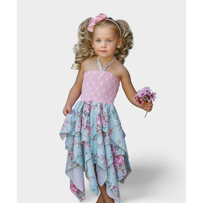 Fancy Roses Smocked Handkerchief Dress Mia Belle Girls