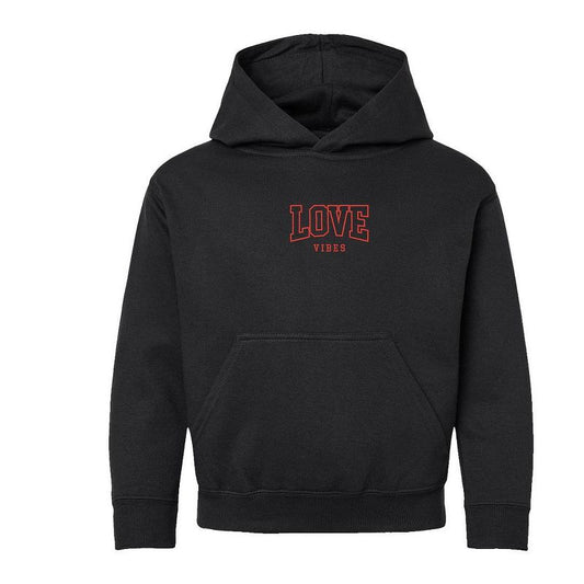 The Juniper Shop Embroidered Varsity Love Vibes Youth Graphic Hoodie