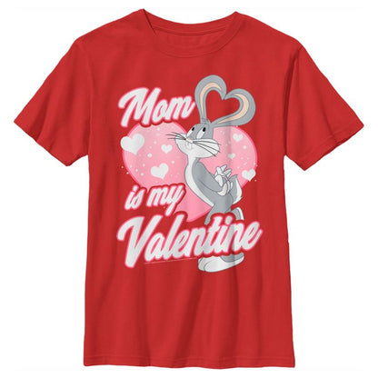 Boy's Looney Tunes Bugs Bunny Mom is my Valentine T-Shirt