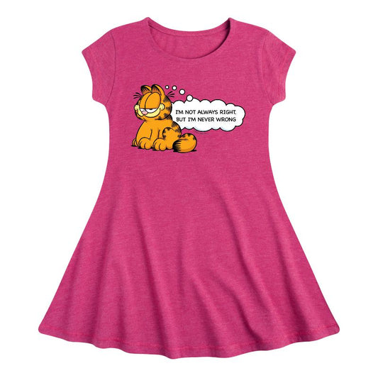 Girls' - Garfield - Not Always Right Fit & Flair Cap Sleeve Dress