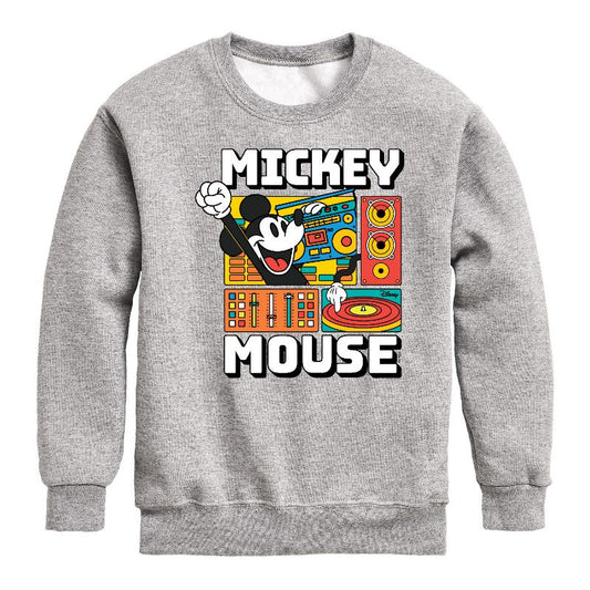 Boys' - Disney - Mickey Wave Form Graphic Long Sleeve Fleece Sweatshirt