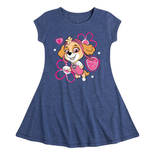 Girls' - Paw Patrol - Skye Sketch Fit & Flair Cap Sleeve Dress