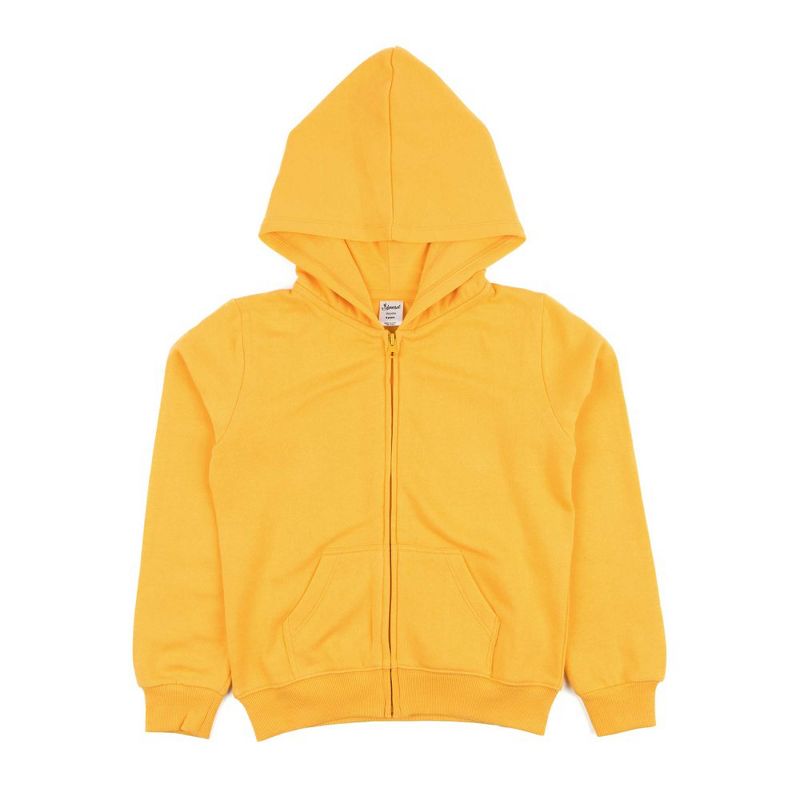 Leveret Kids Zipper Cotton Solid Color Hoodie