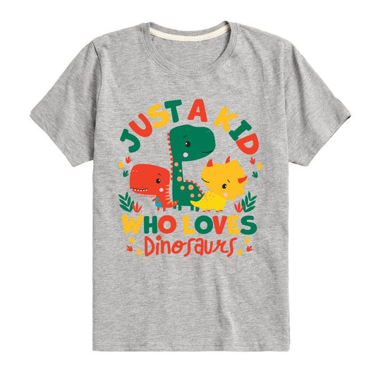 تي شيرت جرافيكي بأكمام قصيرة من فيشر برايس للأولاد - مجرد طفل يحب الديناصورات
