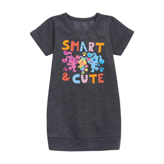 Girls' - Blue's Clues & You! - Smart & Cute Graphic Short Sleeve Fleece Dress