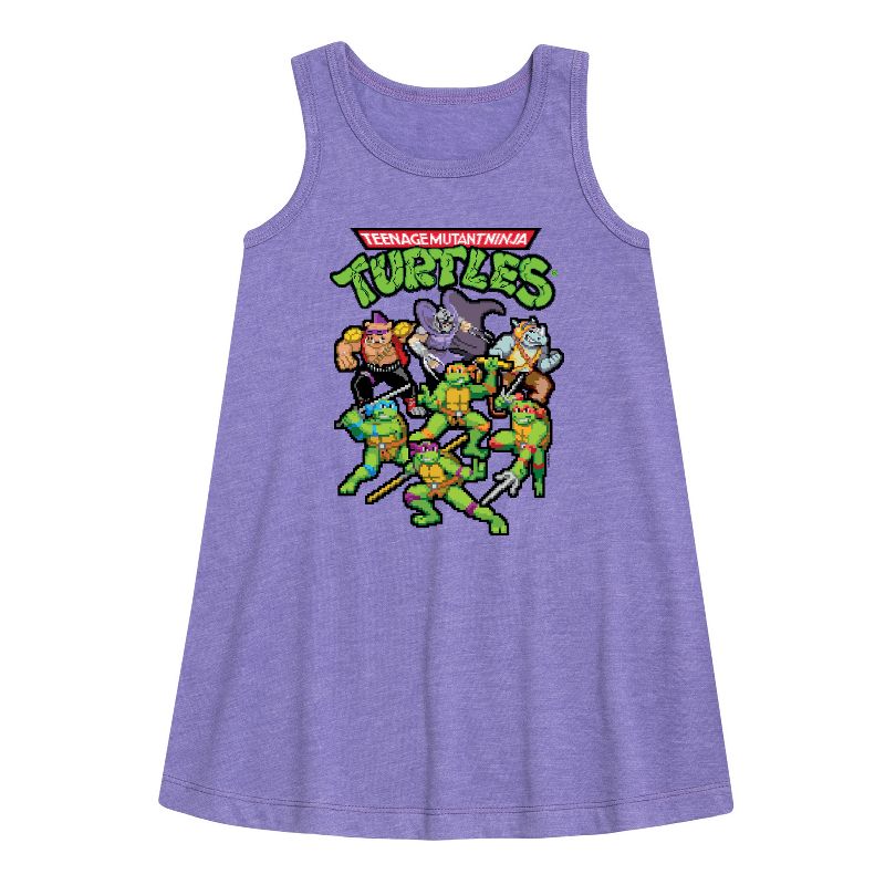 Girls' - Teenage Mutant Ninja Turtles - Pixel Gaming Group Graphic Sleeveless Aline Dress