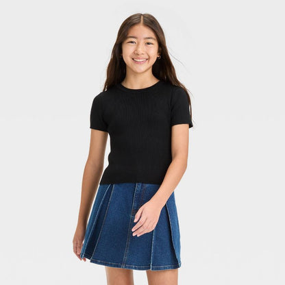 Girls' Short Sleeve Knit Sweater - art class™