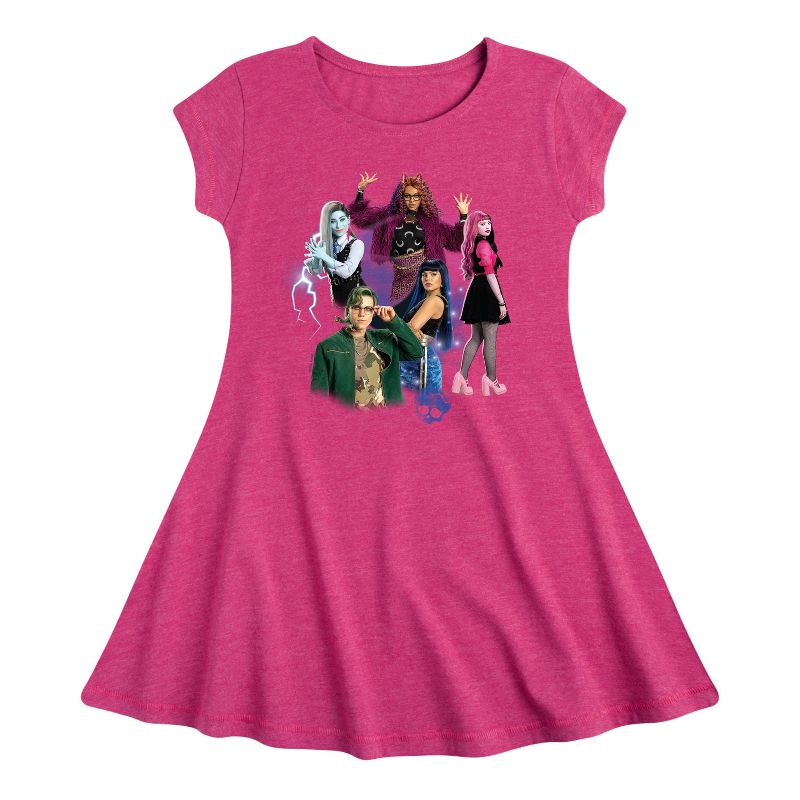 Girls' - Mattel - Monster High 2 Girl Crew Fit & Flair Cap Sleeve Dress