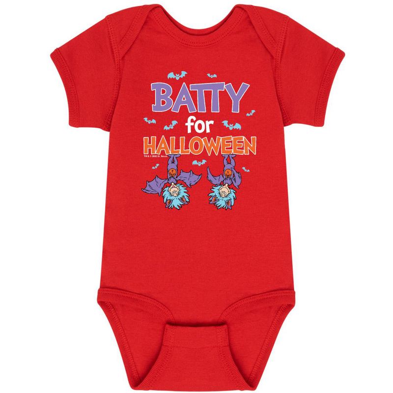 Boys' - Dr. Seuss - Batty For Halloween Thing 1 and Thing 2 Baby One Piece
