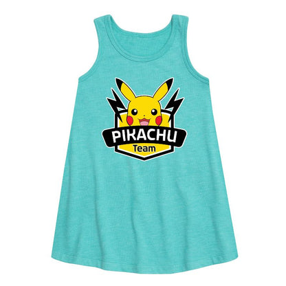 Girls' - Pokémon - Team Pikachu Graphic Sleeveless Aline Dress