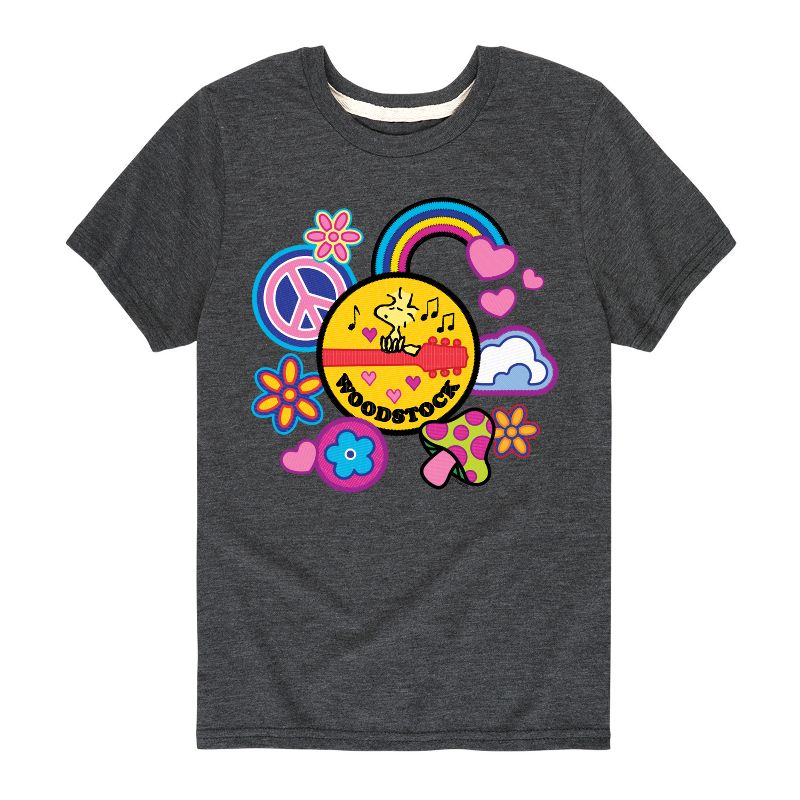 تي شيرت جرافيكي بأكمام قصيرة من وودستوك بيس آند لاف فلاير للأولاد - بينتس