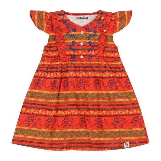 Mixed Up Clothing Girls Vestito Dress - Jacquard Stripe