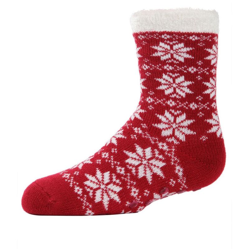 Memoi Girls' Snowflake Plush-Lined Cozy Socks