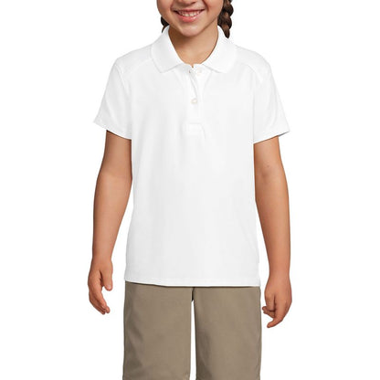 Lands' End School Uniform Kids Short Sleeve Feminine Fit Rapid Dry Polo Shirt