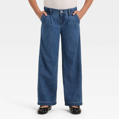 Girls' Wide Leg Jeans - Cat & Jack™ Light Wash