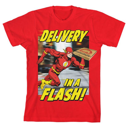 تي شيرت جرافيكي أحمر للشباب من مسلسل The Flash Delivery