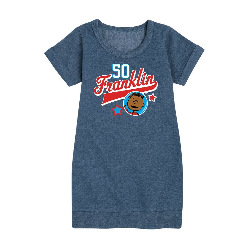 فستان فرانكلين أثليتيك 50 الجرافيكي بأكمام قصيرة من الصوف للبنات - بينتس