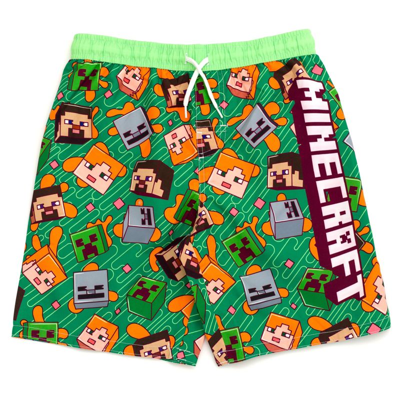 Minecraft UPF 50+ Swim Trunks Little Kid to Big Kid Sizes (4T - 18-20)
