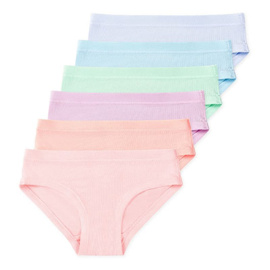 Lucky & Me Hazel Girls Micromodal Bikini Underwear Multiple Colors and Sizes (6-Pack)