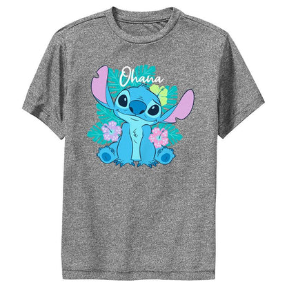 Boy's Lilo & Stitch Tropical Ohana Stitch Performance Tee