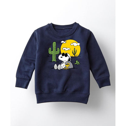 Boys' - Peanuts - Snoopy & Woodstock Graphic Long Sleeve Fleece Sweatshirt