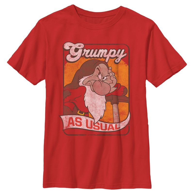 Boy's Snow White and the Seven Dwarfs Grumpy as Usual Distressed T-Shirt