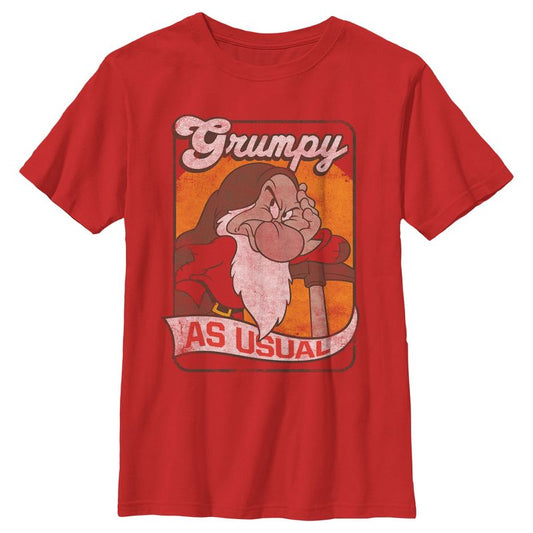 Boy's Snow White and the Seven Dwarfs Grumpy as Usual Distressed T-Shirt