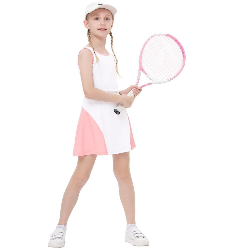 Girls Tennis Golf Dress Outfit Sleeveless Tank Top and Skorts Sets Sport Skirt with Shorts