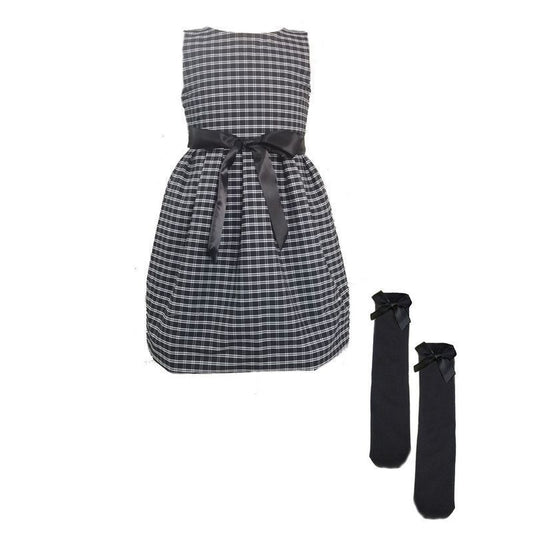 Mi Amore Gigi Holiday Plaid Dress and Sock Set