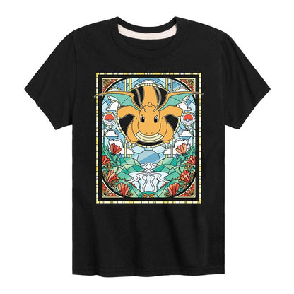Boys' - Pokémon - Dragonite Stained Glass Dragon Type Short Sleeve Graphic T-Shirt