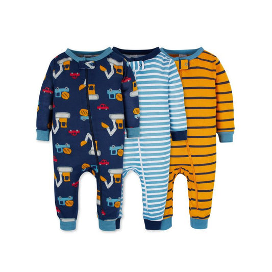بيجامات بدون أقدام للأولاد والبنات من ماركة Onesies - عبوة من 3 قطع