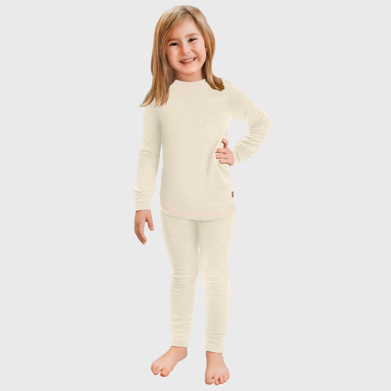 City Threads Girls USA-Made Soft & Cozy Thermal Long Johns 2-Piece Set - Warm Base Layer & Loungewear (Part 2)