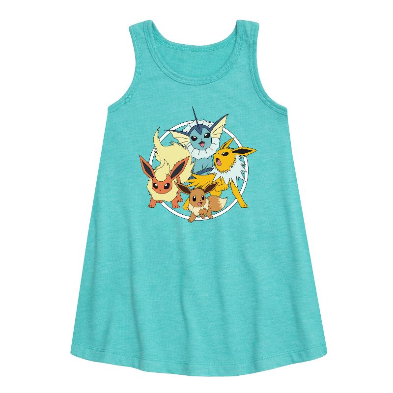 Girls' - Pokémon - Eevee Group Graphic Sleeveless Aline Dress